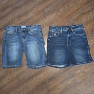 Lot Of 2 JUDY BLUE Denim Shorts Size M MEDIUM Dark Wash Stretchy
